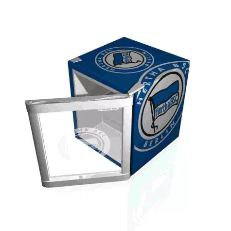 Fußball-Minikühlschrank feiert Premiere im Design von HERTHA BSC Berlin Bild: Fußball-Minikühlschrank feiert Premiere im Design von HERTHA BSC Berlin