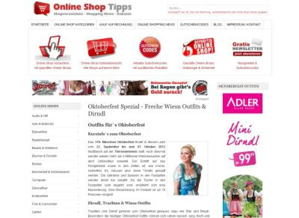 OnlineShopTipps.de berichtet über aktuelle Oktoberfest & Wiesn-Outfits