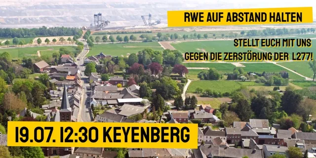 Solidaritätsgrüße an die Demo von "Alle Dörfer bleiben" gegen die Zerstörung der L277 Bild: Solidaritätsgrüße an die Demo von "Alle Dörfer bleiben" gegen die Zerstörung der L277