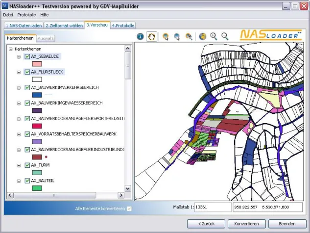 Bild: NASloader++ - Der JAVA-ALKIS-Konverter in neuer Version