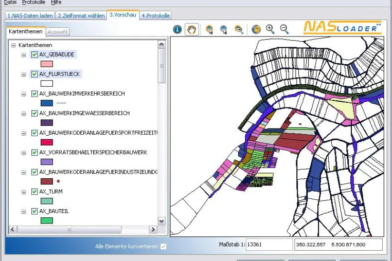 Bild: NASloader++ - Der JAVA-ALKIS-Konverter in neuer Version
