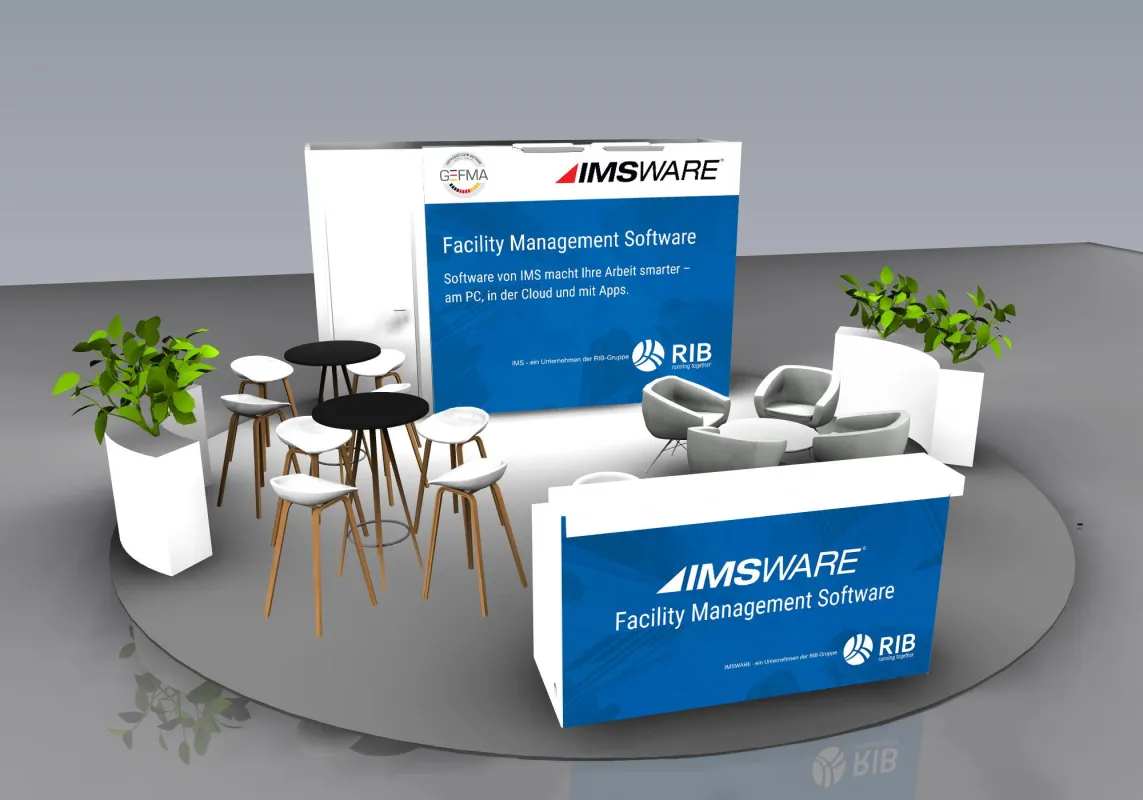 Auch das Standkonzpet von IMS zur Servparc 2019 lädt zum Gespräch ein