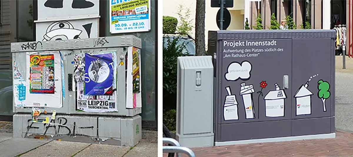 Vorher-Nachher: Schaltkasten-CityCube