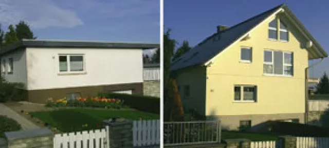 Bild: Das kleine Haus kriegt eins aufs Dach