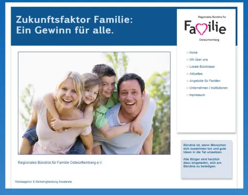 Bild: Werbeagentur Axxelerate gestaltet neue Internetpräsenz für das Regionale Bündnis für Familie Ostwürttemberg