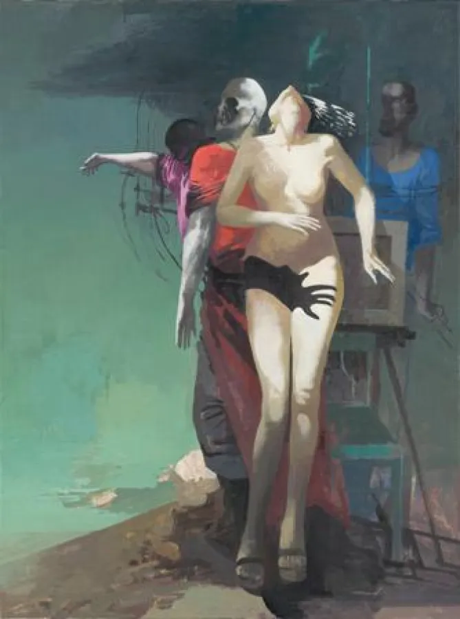 Arno Rink, Späte Versuchung, 2012, Oel auf Leinwand, 120 x 90 cm