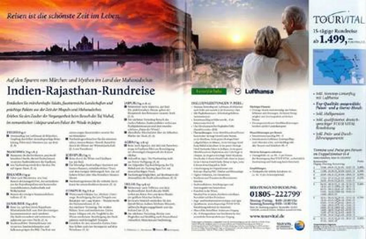 Neue Anzeige Indien-Rajasthan-Rundreise von Tour Vital nach dem Relaunch