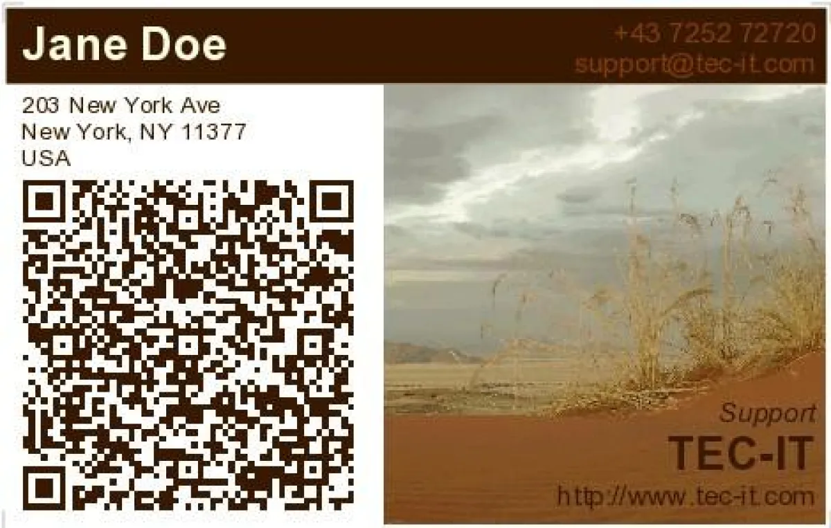 QR-Code Visitenkarte mit codierten Kontaktdaten (vCard)