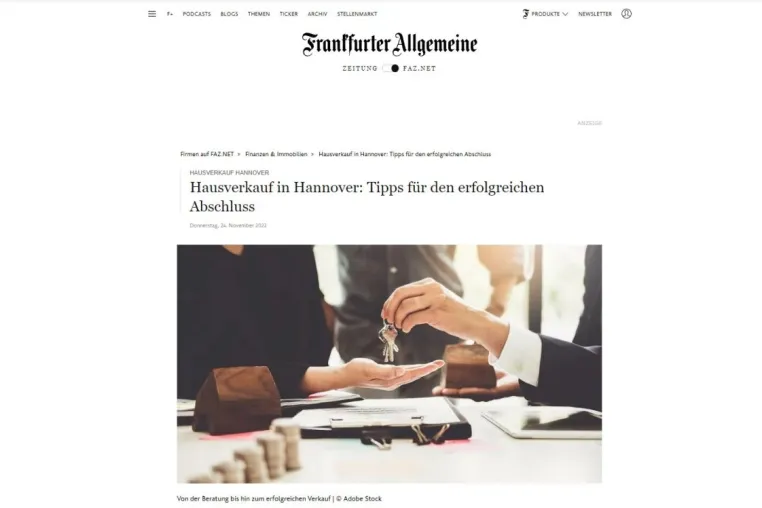Handelsblatt verdeutlicht, was zum Verkaufserfolg einer Immobilie beiträgt Bild: Handelsblatt verdeutlicht, was zum Verkaufserfolg einer Immobilie beiträgt