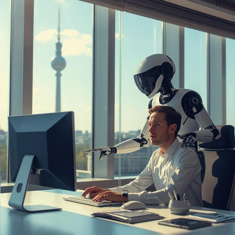 So stellt sich ein KI-Bildgenerator die KI-Unterstützung beim Programmieren vor (© CONFIDENCE CENTER 2026)