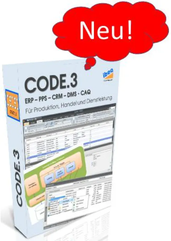 CODE.3 - ERP, PPS und CRM für Produktion, Handel und Dienstleistung (Symboldarstellung)