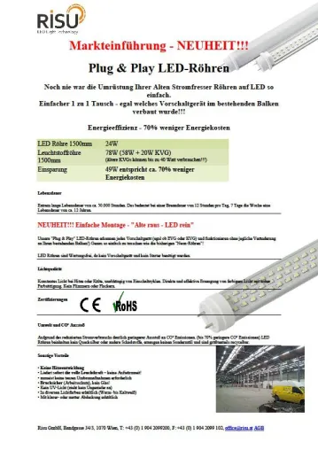 Bild: LED-Röhren für elektronische Vorschaltgeräte
