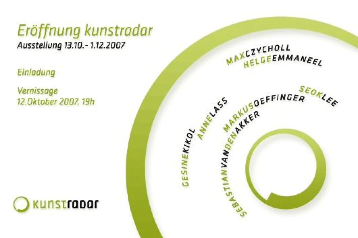 Einladung zur Vernissage kunstradar