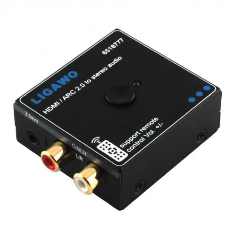 Ligawo ® 6518777 HDMI ARC 2.0 Audio zu Cinch / 3.5mm Klinke Extractor