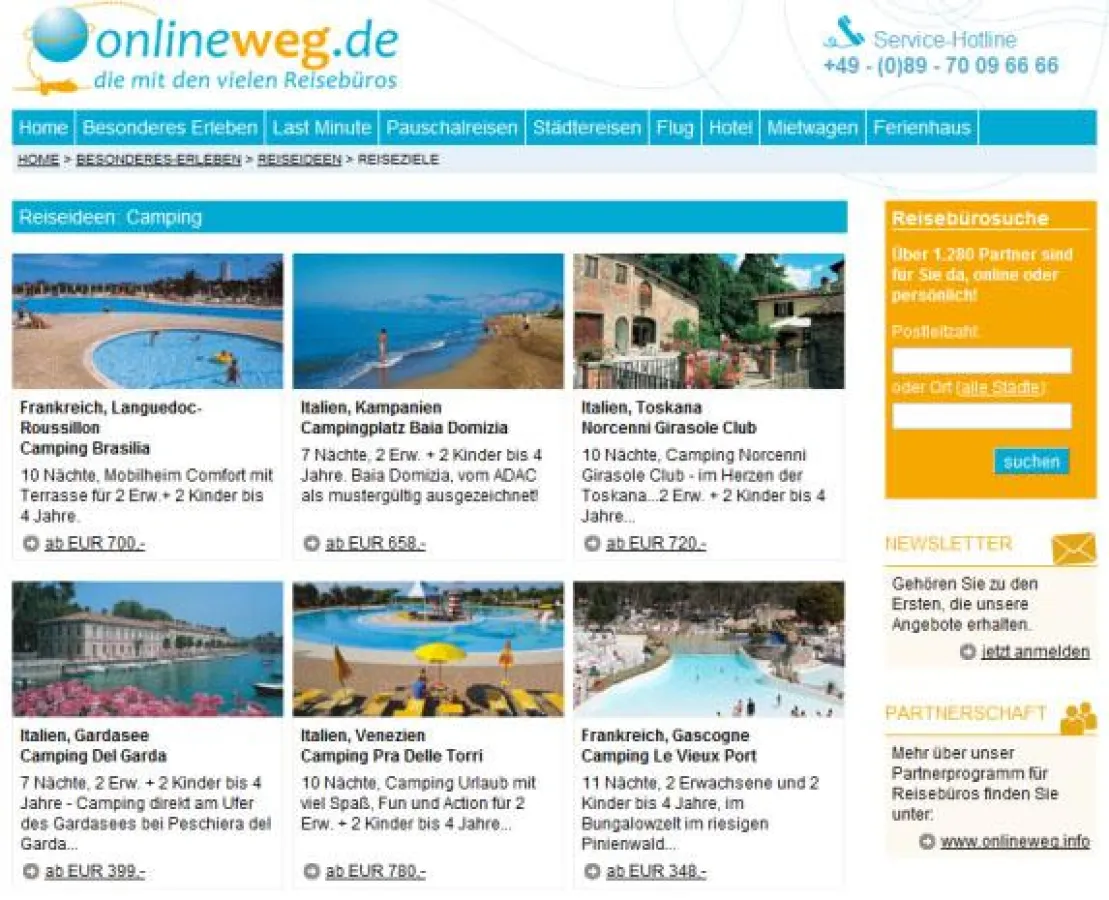 Eurocamp buchbar beim Reisebüro onlineweg.de