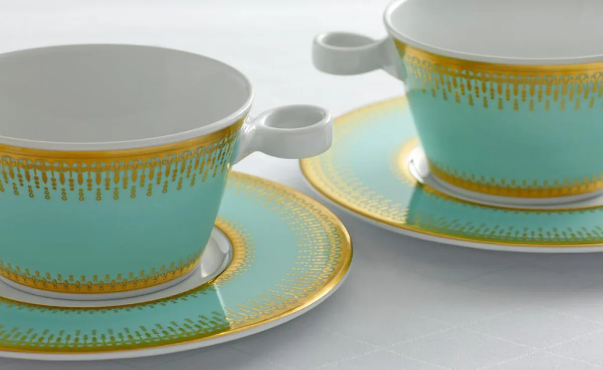 Tafelstern Porzellan mit dem neuen High End Dekor Côte d'Azur