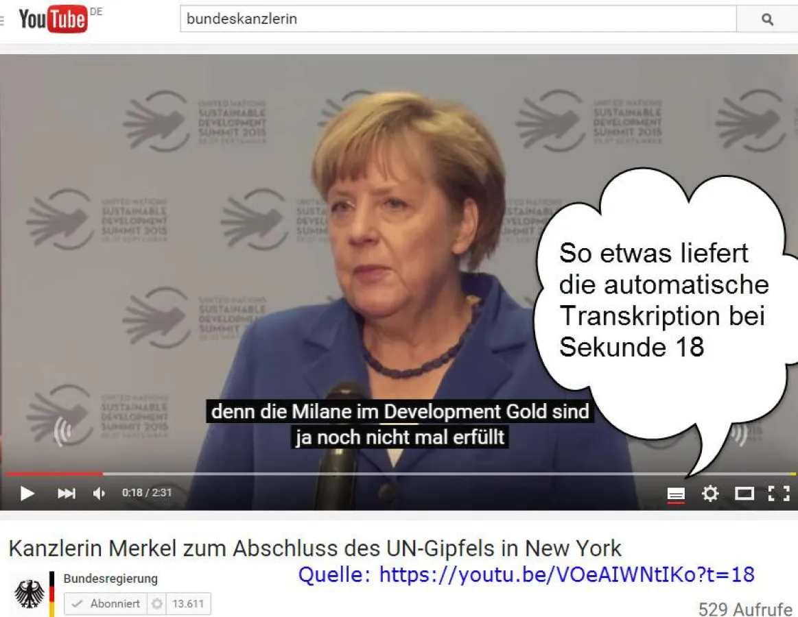 Automatische Transkriptionen sind fehlerbehaftet