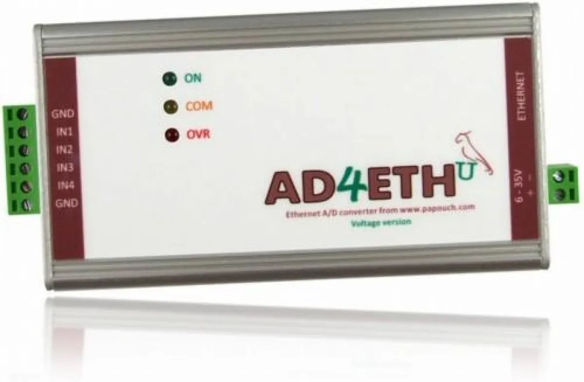 Mini Ethernet Konverterbox mit 4 analogen Eingängen und Alarmverarbeitung