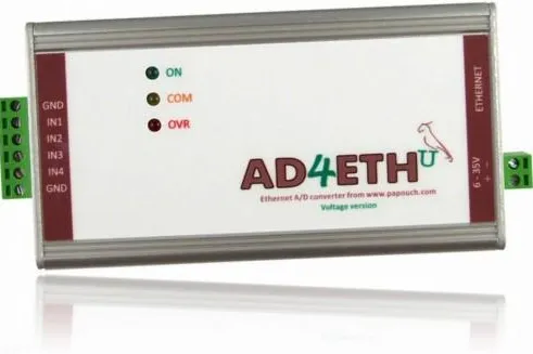 Bild: Mini Ethernet Konverterbox mit 4 analogen Eingängen und Alarmverarbeitung