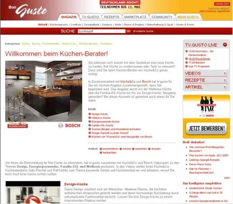 Presseinformation - Immer gut beraten mit Küche&Co, tv.gusto und Bosch Bild: Presseinformation - Immer gut beraten mit Küche&Co, tv.gusto und Bosch