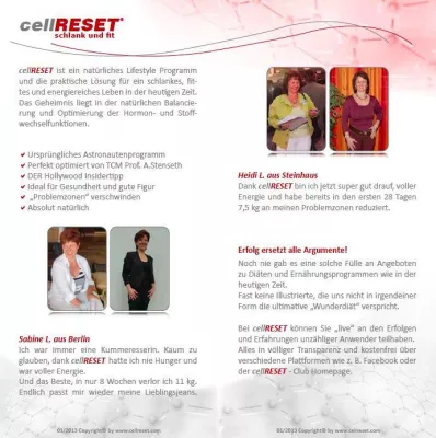 Bild: cellRESET Essen macht Schlank