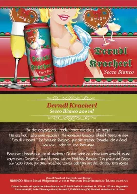 Neues Partygetränk 'Derndl Kracherl' - der 1. bayerische Prosecco Bild: Neues Partygetränk 'Derndl Kracherl' - der 1. bayerische Prosecco