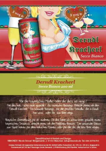 Bild: Neues Partygetränk 'Derndl Kracherl' - der 1. bayerische Prosecco