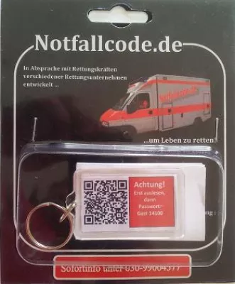 Bild: Verkaufsstart Notfallcode...Rettungskräfte verfügen in Sekunden über alle wichtigen Gesundheitsinformationen.