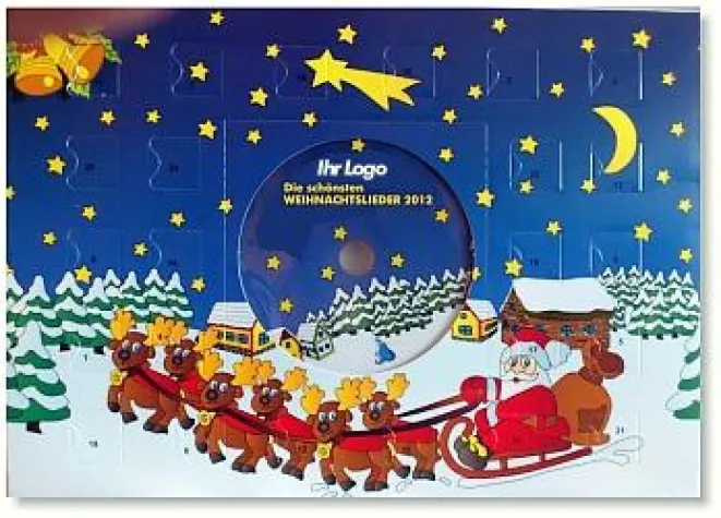 Bild: Schokoladen-Adventskalender mit Weihnachts-CD