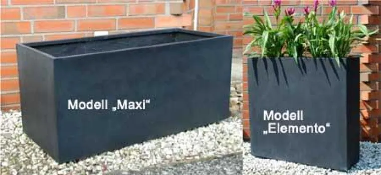Bild: Pflanzkübel aus Fiberglas: Elemento und Maxi in anthrazit wieder lieferbar