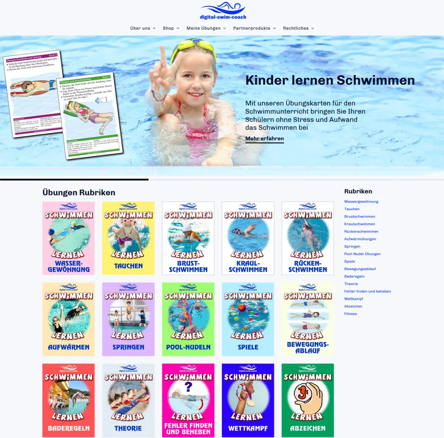 Kindern das Schwimmen beibringen: Kursmaterial finden Lehrer und Trainer bei digital-swim-coach