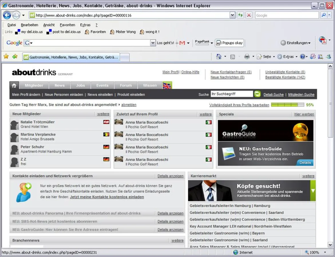 about-drinks.com | Das Branchennetzwerk mit über 5.000 Kontakten