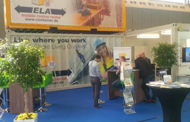 Bild: Mobile Räume auf der Windforce 2014 in Bremen - ELA Container zeigt Offshore Living Quarter