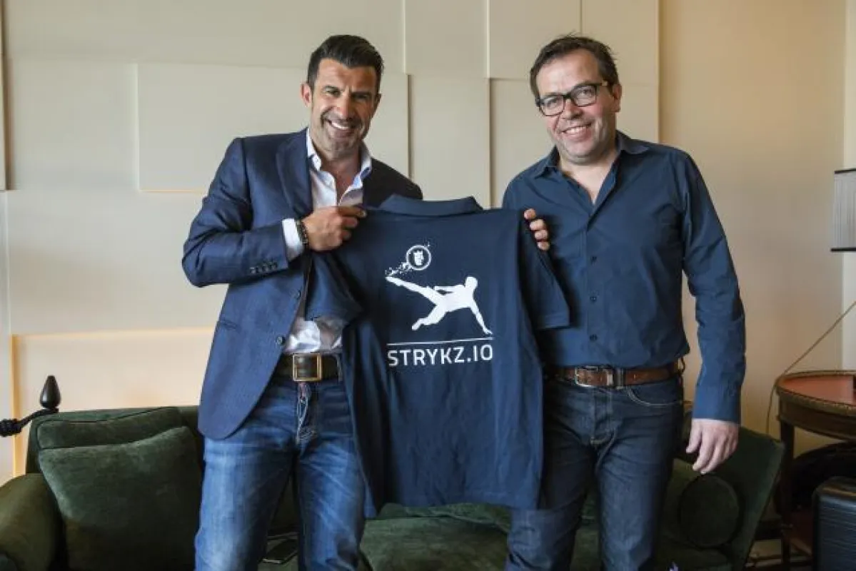 Luís Figo und Dirk Weyel, CEO Stryking