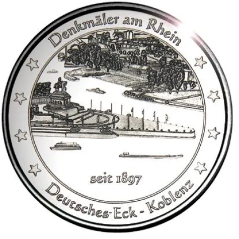 Bild: Reiterstandbild Deutsches Eck auf Medaille geprägt