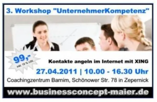 Bild: 3. Workshop UnternehmerKompetenz im Coachingzentrum Barnim in Panketal