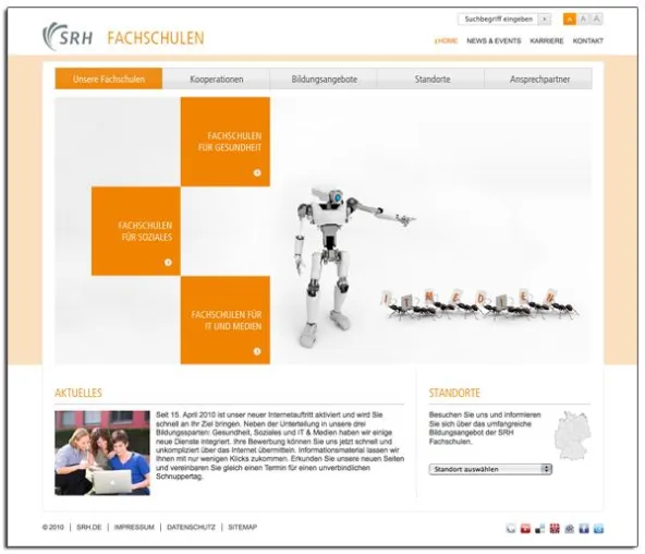 cyperfection gibt den SRH Fachschulen eine neue virtuelle Heimstatt Bild: cyperfection gibt den SRH Fachschulen eine neue virtuelle Heimstatt