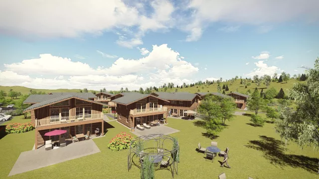 Bild: Bauarbeiten im ChaletResort Sankt Englmar schreiten weiter voran