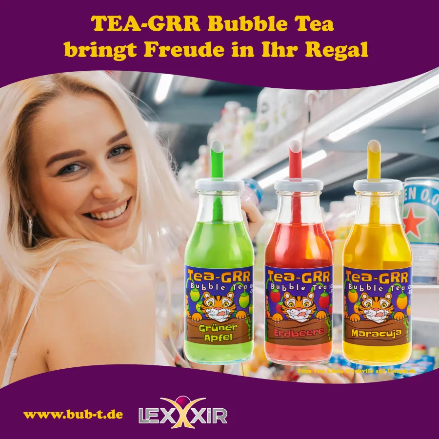 Tea-Grr Bubble Tea im Regal (© Lexxxir)