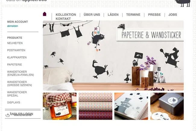Online-Händlershop von cats on appletrees verfügbar Bild: Online-Händlershop von cats on appletrees verfügbar