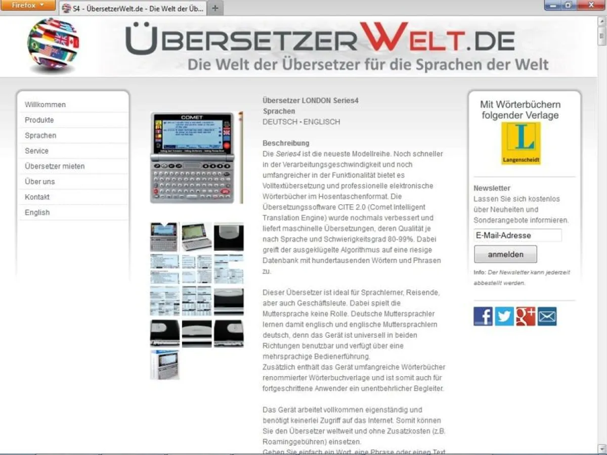 Schneller Zugriff auf Wörterbücher und Übersetzer mit Sprachausgabe für fast 80 Sprachen