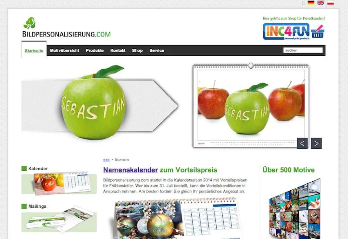 Bildpersonalisierung.com relauncht Website