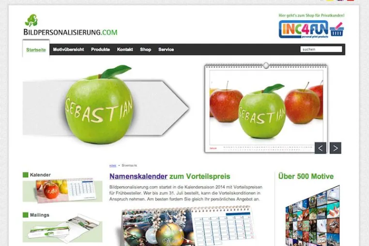 Bild: Bildpersonalisierung.com relauncht Website