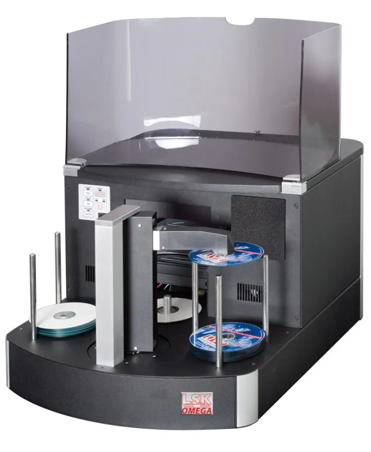 Kompakter 2 in 1 Disc Allrounder als Einstiegslösung für die professionelle Produktion von CD/DVD Kleinserien, die On Demand Produktion einzelner Discs inklusive Oberflächendruck