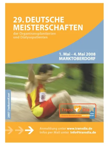 Bild: 29. Internationale Deutsche Meisterschaften der Transplantierten und Dialysepatienten vom 1.-4.5.2008