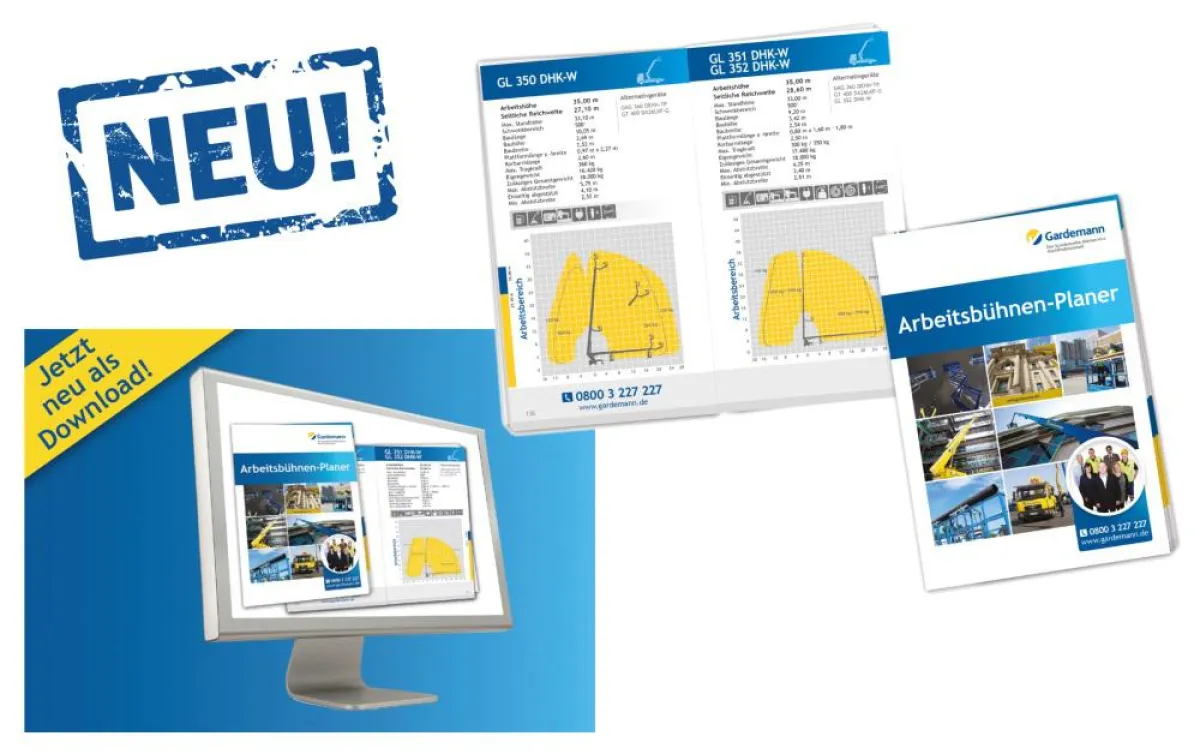 Kompakt, informativ und interaktiv ist der neue Arbeitsbühnen-Planer von Gardemann
