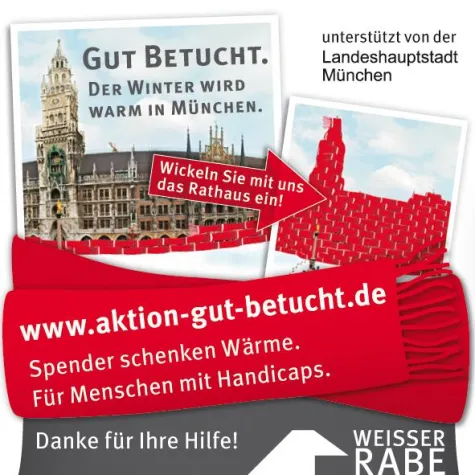 Bild: NähWerk startet Spendenaktion - Roter Schal fürs Münchener Rathaus