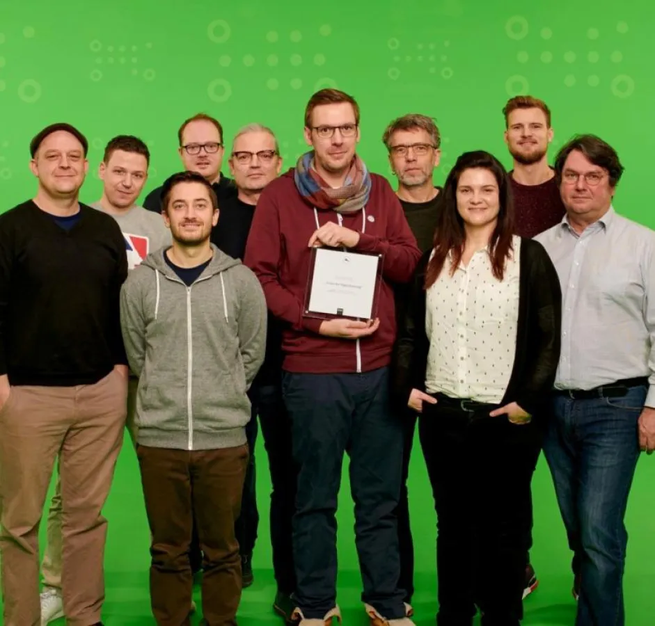 (Foto: hl-studios, Erlangen): Team ?hl-studios? Erlangen gewinnt bei den Econ Megaphon Awards 2018