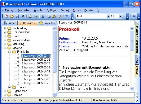 Bild: KnowHowDB 3.3: Finden statt Suchen