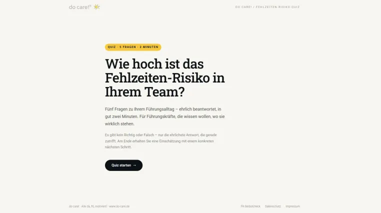 Bild: Fünf Fragen, zwei Minuten: Neues Kurz-Quiz zeigt Führungskräften ihr Fehlzeiten-Risiko